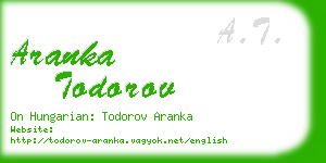 aranka todorov business card